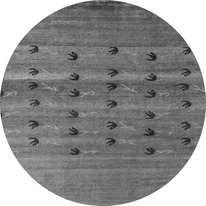 Round Abstract Gray Modern Rug, abs5579gry