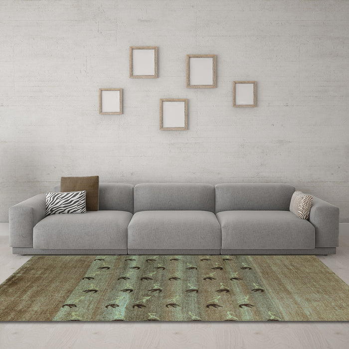 Machine Washable Abstract Light Blue Modern Rug in a Living Room, wshabs5579lblu