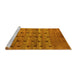 Sideview of Machine Washable Abstract Yellow Modern Rug, wshabs5579yw