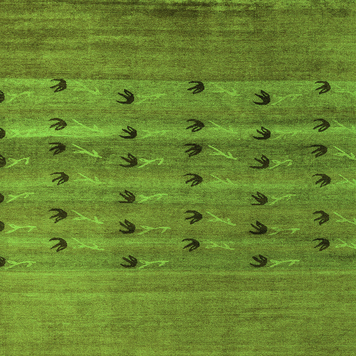 Square Machine Washable Abstract Green Modern Area Rugs, wshabs5579grn