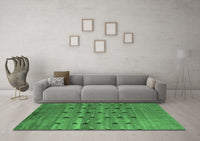 Machine Washable Abstract Emerald Green Modern Rug, wshabs5579emgrn