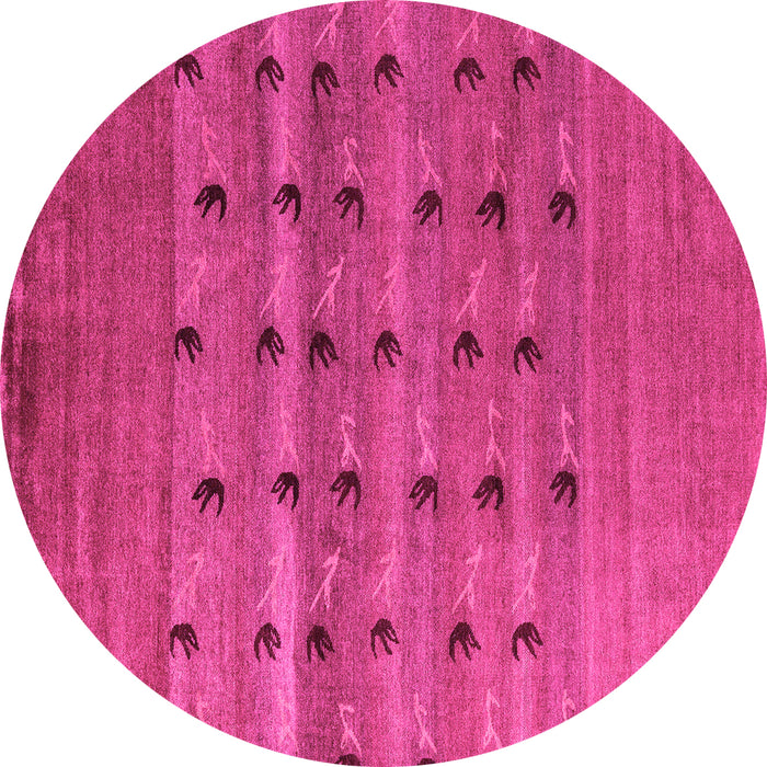 Round Abstract Pink Modern Rug, abs5579pnk