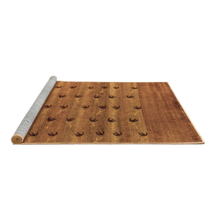 Sideview of Machine Washable Abstract Brown Modern Rug, wshabs5579brn