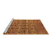 Sideview of Machine Washable Abstract Brown Modern Rug, wshabs5579brn