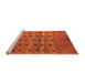 Sideview of Machine Washable Abstract Orange Modern Area Rugs, wshabs5579org