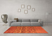 Machine Washable Abstract Orange Modern Area Rugs in a Living Room, wshabs5579org