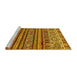 Sideview of Machine Washable Abstract Yellow Modern Rug, wshabs557yw