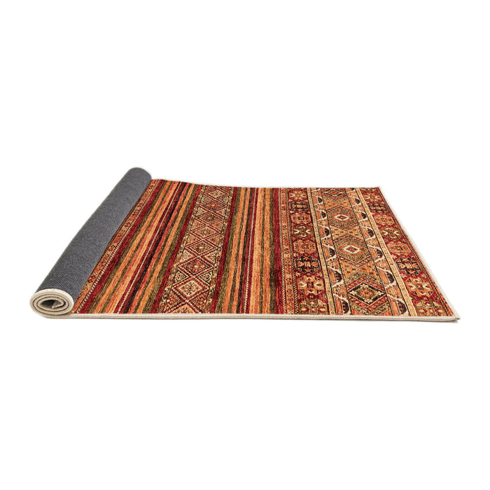 Sideview of Abstract Orange Modern Rug, abs557org