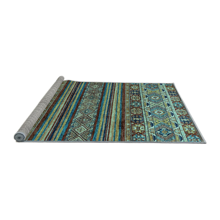 Sideview of Machine Washable Abstract Light Blue Modern Rug, wshabs557lblu