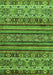 Machine Washable Abstract Green Modern Area Rugs, wshabs557grn