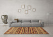 Machine Washable Abstract Brown Modern Rug in a Living Room,, wshabs557brn