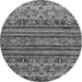 Round Abstract Gray Modern Rug, abs557gry