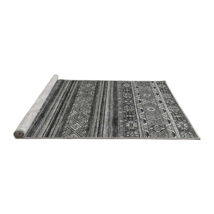 Sideview of Machine Washable Abstract Gray Modern Rug, wshabs557gry