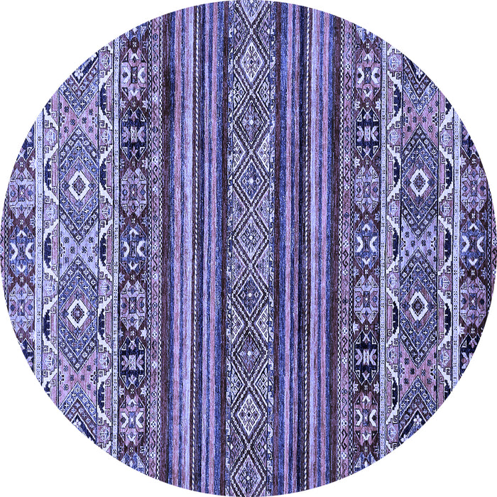 Round Abstract Blue Modern Rug, abs557blu