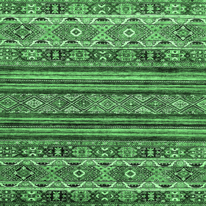 Square Abstract Emerald Green Modern Rug, abs557emgrn