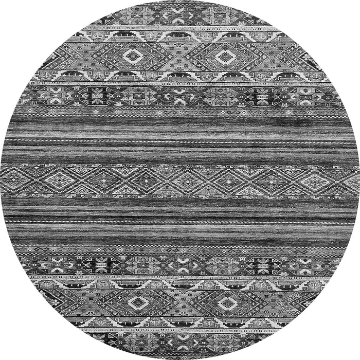 Round Machine Washable Abstract Gray Modern Rug, wshabs557gry