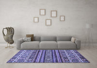 Machine Washable Abstract Blue Modern Rug, wshabs557blu