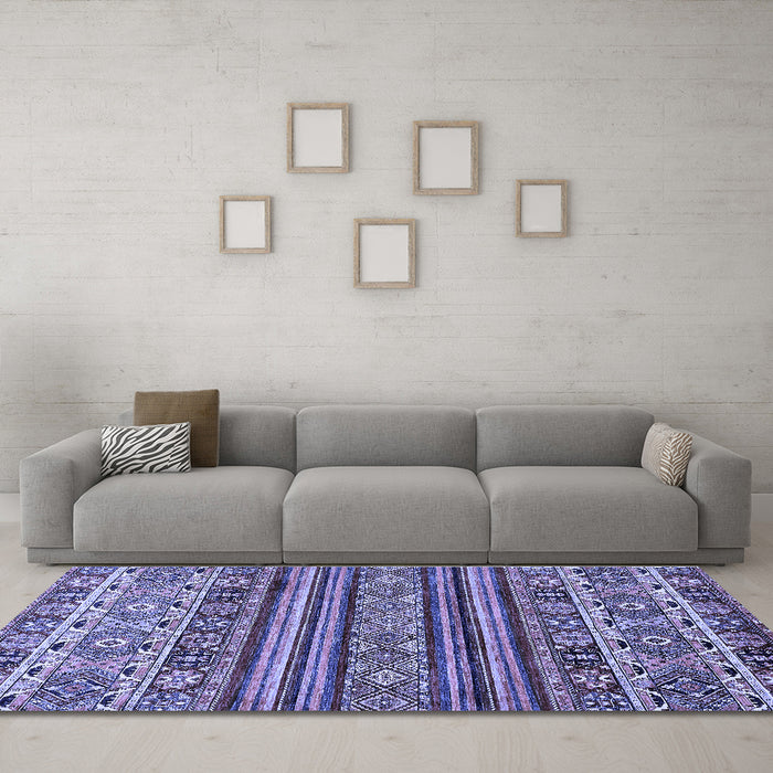 Machine Washable Abstract Blue Modern Rug in a Living Room, wshabs557blu