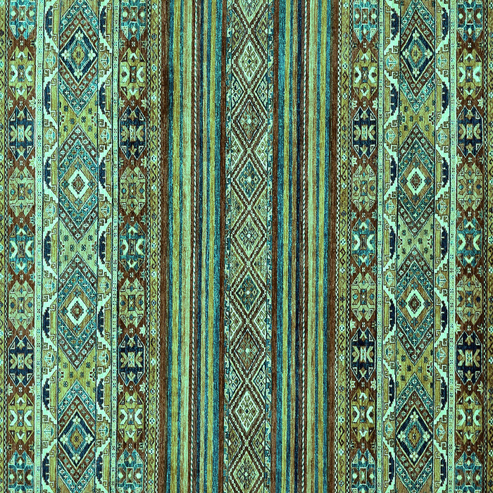 Square Machine Washable Abstract Turquoise Modern Area Rugs, wshabs557turq