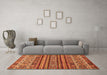 Machine Washable Abstract Orange Modern Area Rugs in a Living Room, wshabs557org