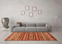 Machine Washable Abstract Orange Modern Rug, wshabs557org