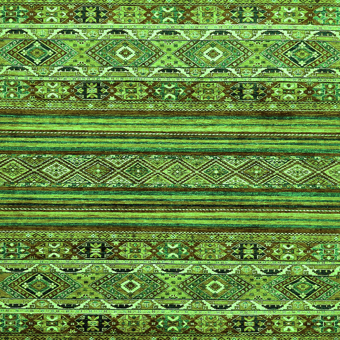 Square Machine Washable Abstract Green Modern Area Rugs, wshabs557grn