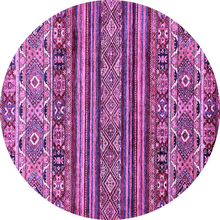 Round Machine Washable Abstract Purple Modern Area Rugs, wshabs557pur