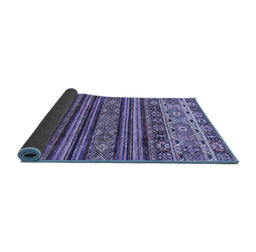 Sideview of Abstract Blue Modern Rug, abs557blu