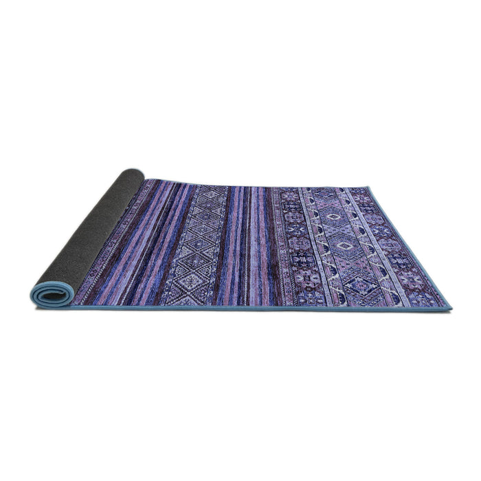 Sideview of Abstract Blue Modern Rug, abs557blu