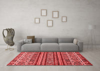 Machine Washable Abstract Red Modern Rug, wshabs557red