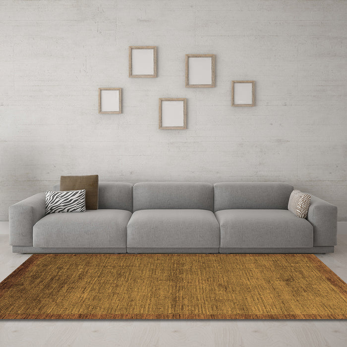 Machine Washable Abstract Brown Modern Rug in a Living Room,, wshabs5580brn