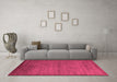 Machine Washable Abstract Pink Modern Rug in a Living Room, wshabs5580pnk