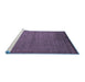 Sideview of Machine Washable Abstract Blue Modern Rug, wshabs5580blu