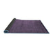 Sideview of Abstract Blue Modern Rug, abs5580blu