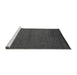 Sideview of Machine Washable Abstract Gray Modern Rug, wshabs5580gry