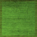 Square Machine Washable Abstract Green Modern Area Rugs, wshabs5580grn