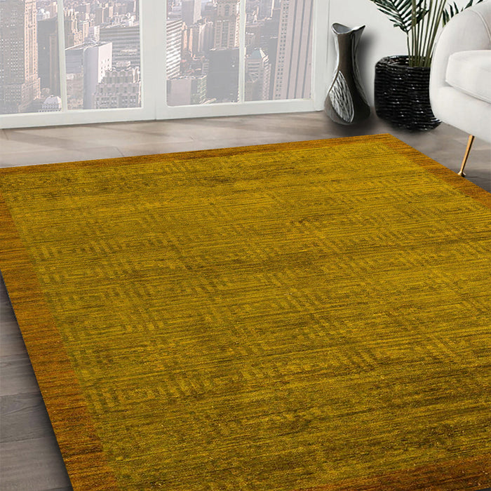 Abstract Sedona Brown Modern Rug in Family Room, abs5580