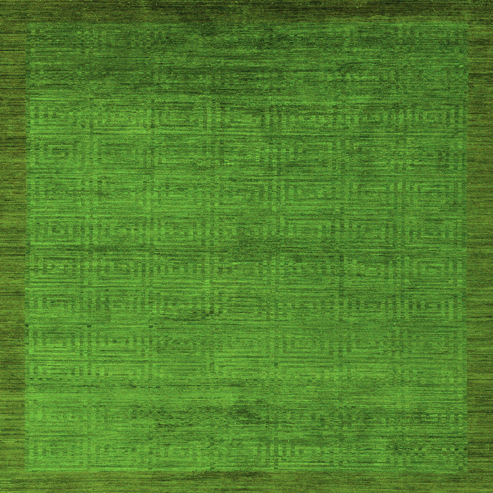 Square Abstract Green Modern Rug, abs5580grn