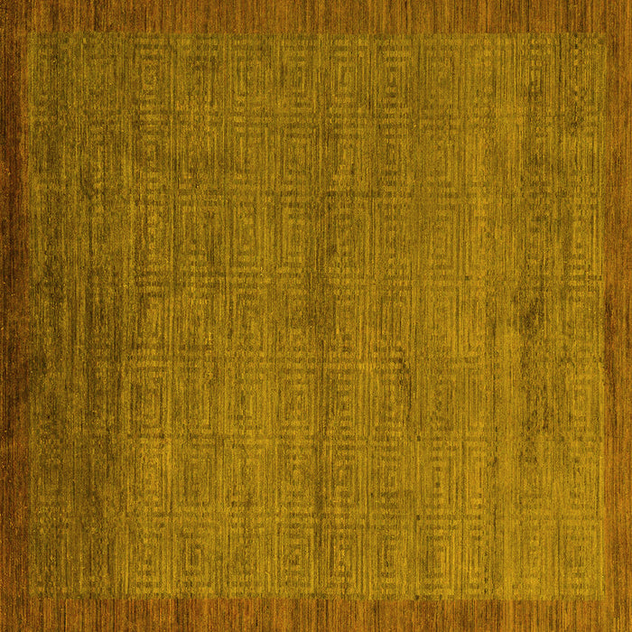 Square Machine Washable Abstract Yellow Modern Rug, wshabs5580yw