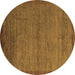 Round Abstract Brown Modern Rug, abs5580brn