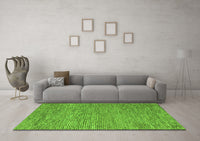 Machine Washable Abstract Green Modern Rug, wshabs5581grn