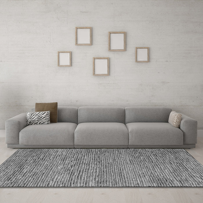 Machine Washable Abstract Gray Modern Rug in a Living Room,, wshabs5581gry