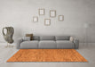 Machine Washable Abstract Orange Modern Area Rugs in a Living Room, wshabs5581org