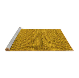 Sideview of Machine Washable Abstract Yellow Modern Rug, wshabs5581yw