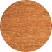 Round Machine Washable Abstract Orange Modern Area Rugs, wshabs5581org