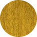 Round Abstract Yellow Modern Rug, abs5581yw