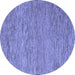 Round Abstract Blue Modern Rug, abs5581blu