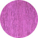 Round Machine Washable Abstract Purple Modern Area Rugs, wshabs5581pur