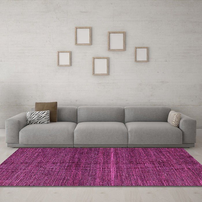 Machine Washable Abstract Pink Modern Rug in a Living Room, wshabs5582pnk