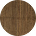 Round Abstract Brown Modern Rug, abs5582brn